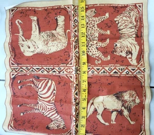 Juego de 7 servilletas de safari africano NOS elefante león cebra tigre leopardo barbacoa anuncio - Imagen 1 de 10