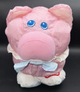 "Juguete de peluche Little Tikes rosa de nailon PIG 9"" sonajero azul blanco" - Imagen 1 de 11