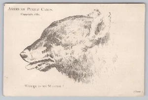 Optical Illusion Card CF Wings's Carpetings New Bedford MA Find Man in Bear - Picture 1 of 2