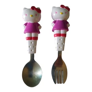 Vintage Original (erstes Jahr) Sanrio Hello Kitty Löffel und Gabel 1976 - Bild 1 von 6
