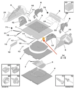 PEUGEOT 508 Lining Boot Sound Insulation 7569AV New Genuine - Picture 1 of 2