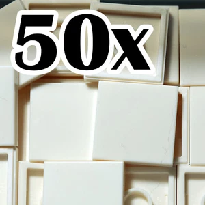 NEW LEGO - TILES - 2 x 2 - White tile x 50 - smooth flat tiled 2x2 - Picture 1 of 1