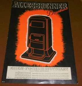 prospekt heft alt alles brenner dauer brand ofen eisen fuchs stuttgart 1930 er - Bild 1 von 4