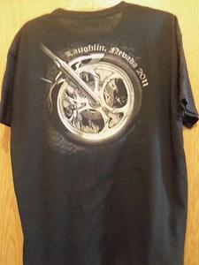 T-shirt Laughlin Nevada 2011 nera grafica L ruota cromata - Foto 1 di 3