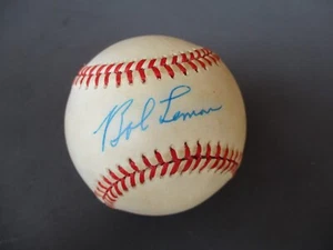 Vtg BOB LEMON, 1950s Cleveland Indians Pitcher Signed, Autographed Baseball - Picture 1 of 8