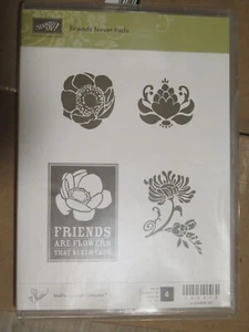 Stampin Up! Juego de 4 estampillas flores Friends Never Fade - Imagen 1 de 4