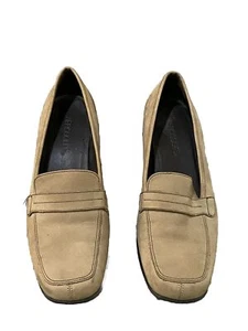 Aerosoles Mujer Talla 7B Tostado Zapatos Mocasines Cuero Tacones Mar Tareas Vestido Informal - Imagen 1 de 10