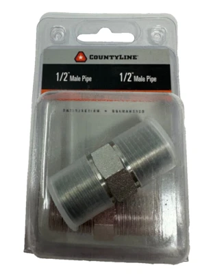 1 New CountyLine Hydraulic Adapter 1/2" Male to1/2" Male FAST FREE SHIPPING! - Image 1 of 2