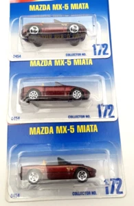 NEW Hot Wheels 3x 1991 MAZDA MX-5 MIATA #172 See the Difference spokes/tint - Picture 1 of 9