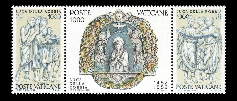 Vatican, #707-709 Luca Della Robbia strip, 1982, 3v, MNH - Image 1 of 1