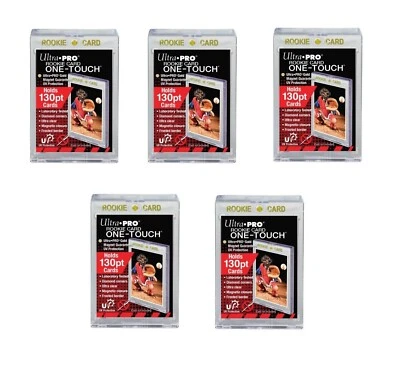 (5-Pack) Ultra Pro One Touch 130pt GOLD ROOKIE Extra Thick Magnetic Card Holder - Image 1 of 2
