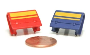 Playmobil Miniature School Child Size Blue Red Yellow Striped Backpack Lot - Picture 1 of 1