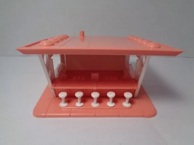 PLASTICVILLE VINTAGE FROSTY BAR. WHITE SIDES. SALMON PINK BASE,COUNTER,ROOF. - Image 1 of 4