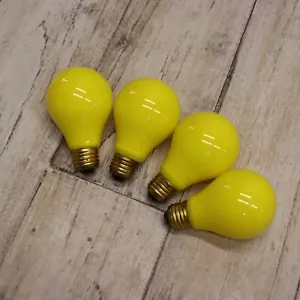 4Pc- Vintage Philips 40-Watt A21 Light Bulbs YELLOW COATED Decorative Color Bulb - Picture 1 of 8