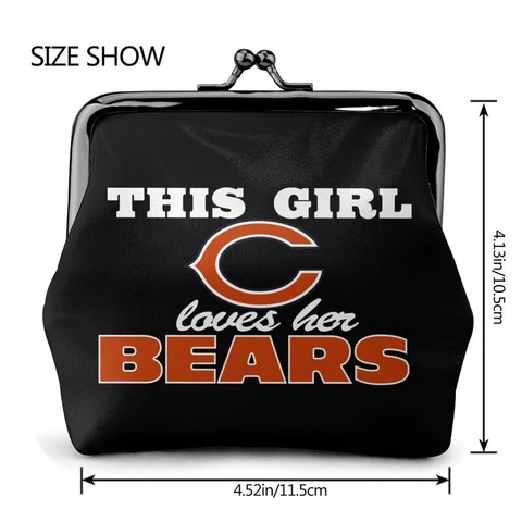 “This Girl Loves Her"Chicago Bears Leather Coin Purse Change Purse Ladies Wallet Cover