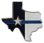 Carte de l'État du Texas fine ligne bleue police mémorial chapeau moto casquette épingle à revers 