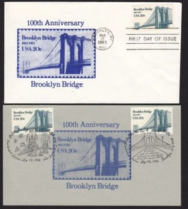 1983 Brooklyn Bridge 100 yrs Sc 2041 KB 1st cachet and dedication card - Picture 1 of 1