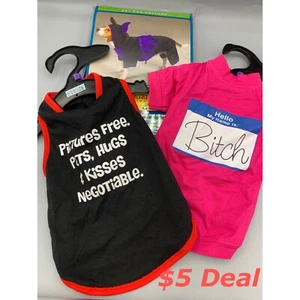 Bat Dog Costume, Pink T & Black T bundle - Size S - $5 Support Rescue - Picture 1 of 1