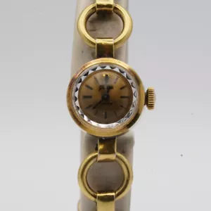 GLASHÜTTE DAMEN UHR STAHL VERGOLDET 20MM HANDAUFZUG VINTAGE TOP ZUSTAND 6 - Bild 1 von 9