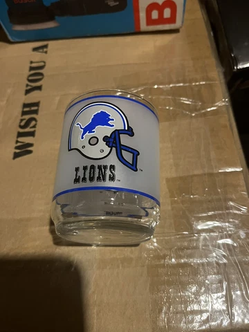 Vtg Detroit Lions Football Frosted Glass Mobil Gas Station Exclusive 1 Glass Cover