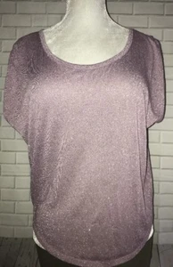 Dkny Jeans XS Purple Shimmery Cap Sleeve Top - Picture 1 of 7