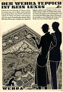 Der Wehra-Teppich ist kein Luxus...Künstler-Firmen-Werbung von 1931 - Bild 1 von 1