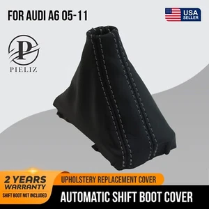 Automatic Shift Boot Replacement Cover PVC Leather for Audi A6 05-11 Gray Stitch - Picture 1 of 9
