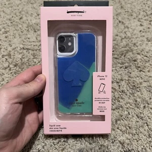 NEW Kate Spade Liquid Sand Blue Green iPhone 12 Mini Phone Case Brand New - Picture 1 of 3