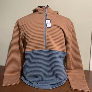 Johnnie-O Werner Mens Medium Blue Rust 1/4 Zip Golf Fashion Pullover New Nwt - Picture 1 of 5