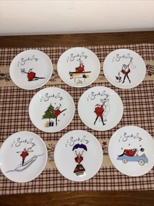 Pottery Barn Santa Baby Untersetzer ~ 8er Set Collectors Edition - Bild 1 von 5