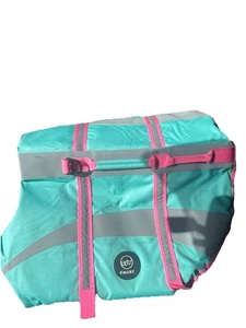 Giubbotto salvagente cane XXL EMUST gilet nuoto animali domestici sicurezza riflettente regolabile blu rosa - Foto 1 di 3