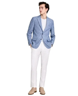 Abrigo Blazer Tommy Hilfiger Para Hombre Calce Moderno Deportivo 40 S Azul Claro Sólido Foto 1 de 3