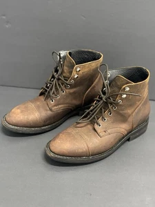 Thursday Boot Co. Everyday Black Leather Lace Up Men's Boots Sz 8.5 NO INSOLES - Picture 1 of 6