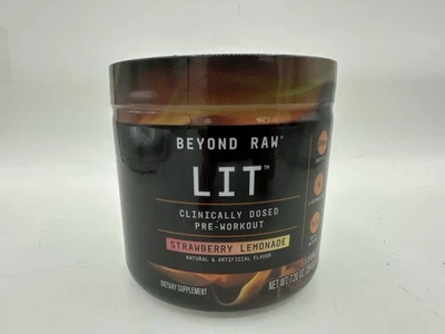 Limonada de fresa Beyond Raw LIT clínicamente dosificada preentrenamiento 7,20 oz sellada Foto 1 de 4