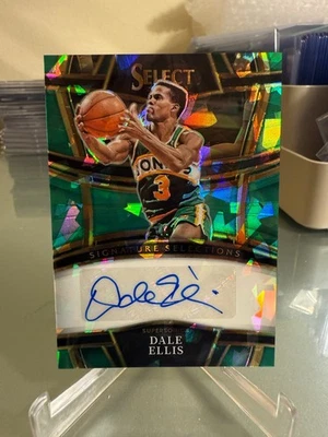 2022-23 Panini Select Signature Selections Green Ice SP Dale Ellis #SS-DEL automático Foto 1 de 2