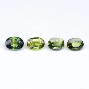 💎 1.63ct 4pcs Lot VS Oval Natural Green Sapphire - Unheated, Tanzania Gemstone - Picture 1 of 4