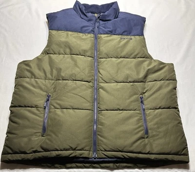 ORVIS Ripstop Green Blue Full Zip Insulated Puffer Vest Mens Size XL - Image 1 of 4