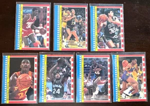 1986-87 LOT OF 7 FLEER BASKETBALL STICKERS BIRD, MCHALE, WILKINS, OLAJUWAN, ETC. - Picture 1 of 6