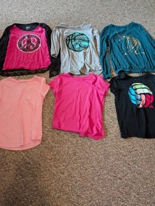 Girls Size 7/8 Clothing Set Leggings Shirts Justice Different Brands - Picture 1 of 2