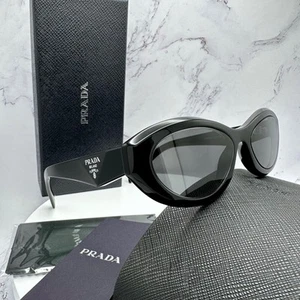 PRADA Sunglasses Symbole Black Cat Eye As Seen On Kylie Jenner Italy 55-16-145 - Picture 1 of 16