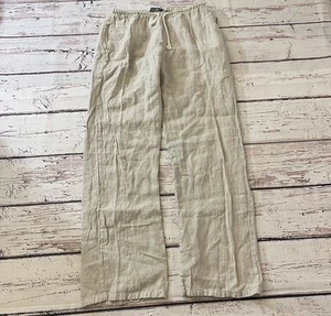 Brandy Melville White & Tan Striped Linen Anastasia Beach Pants Summer - Picture 1 of 11