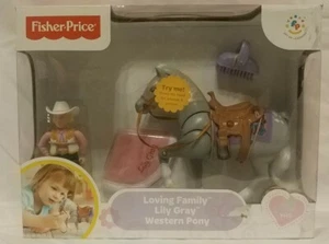 Mattel Fisher Price Loving Family Equitazione Divertente Giglio Grigio Western Pony K6781 - Foto 1 di 2