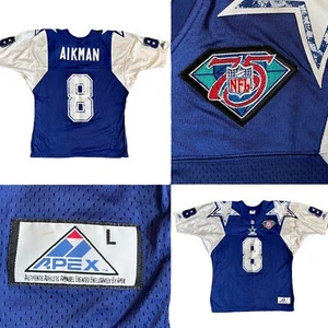 Dallas Cowboys Troy Aikman Jersey Apex Throwback Vintage NFL 75 Years Star L - Picture 1 of 12
