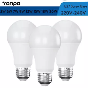 E27 LED Globe Light Bulbs White Lamp 3W 5W 7W 9W 12W 15W 18W 20W 220V High Power - Afbeelding 1 van 27