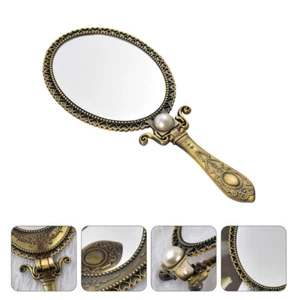 Vintage Handheld Mirrors Handle Hand Mirror Vintage Vintage Oval Mirror - Picture 1 of 12