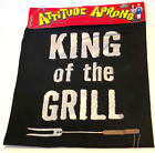 Black King of the Grill Attitude Aprons One Size Fits All Fathers Day Gift BBQ