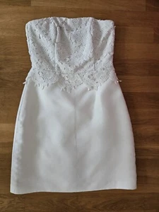 H&M Mini Cocktailkleid Festliches Kleid Weiß Partykleid Abendkleid Gr. 36/ 38 - Bild 1 von 6