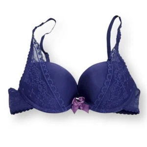 Sujetador Pushup Passionata By Chantelle Passió Cherie Azul Oscuro Encaje Talla 32C EE. UU. NUEVO SIN ETIQUETAS - Imagen 1 de 12