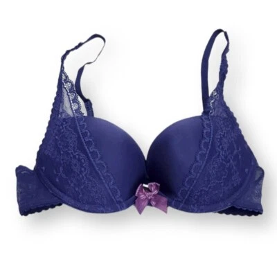 Sujetador Pushup Passionata By Chantelle Passió Cherie Azul Oscuro Encaje Talla 32C EE. UU. NUEVO SIN ETIQUETAS Foto 1 de 4