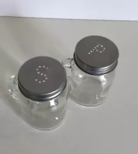 Shaker sale e pepe vintage vetro trasparente - Foto 1 di 8